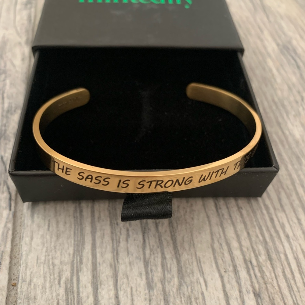 COPY - mint & lily brand Gold Cuff Bracelet with Engraved Message